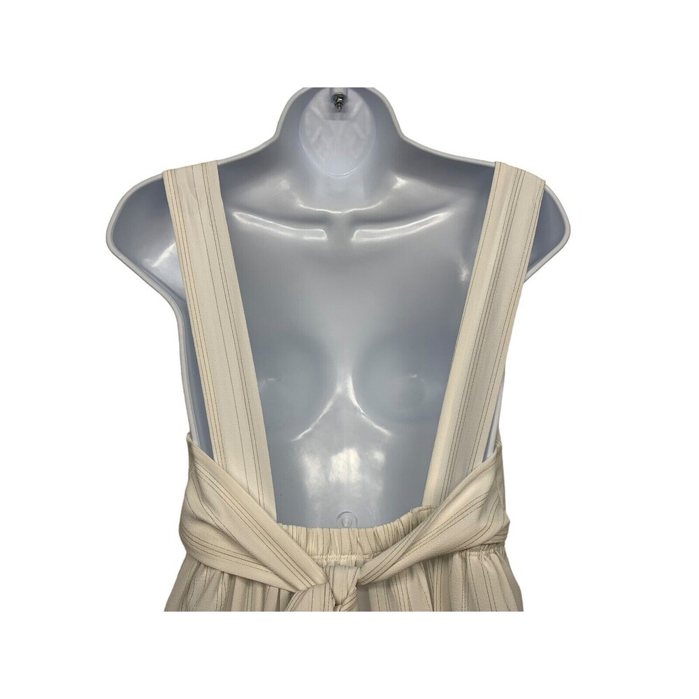 Lucy in the Sky Women's size XL White Striped Babydoll Ruffle Dress Tie Back - Picture 8 of 8